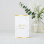 Hand Script Elegant Classy Marble Gold Sjabloon Visitekaartje (Staand voorkant)