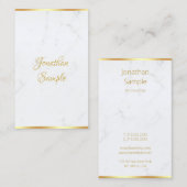 Hand Script Elegant Classy Marble Gold Sjabloon Visitekaartje (Voorkant / Achterkant)