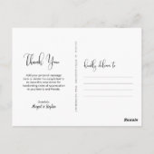 Hand Script Foto bruiloft Dank u Briefkaart (Achterkant)