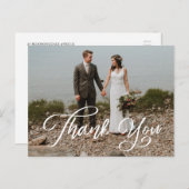 Hand Script Foto bruiloft Dank u Briefkaart (Voorkant / Achterkant)