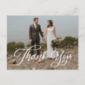 Hand Script Foto bruiloft Dank u Briefkaart (Voorkant)
