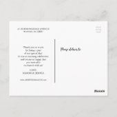 Hand Script Foto bruiloft Dank u Briefkaart (Achterkant)