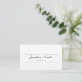 Hand Script Gold Chic Luxury Elegant Sjabloon Visitekaartje (Staand voorkant)