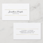 Hand Script Gold Chic Luxury Elegant Sjabloon Visitekaartje (Voorkant / Achterkant)
