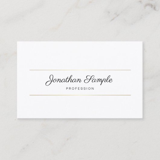 Hand Script Gold Chic Luxury Elegant Sjabloon Visitekaartje (Voorkant)