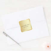 Hand Script Gold Template Your Custom Text Trendy Vierkante Sticker (Envelop)