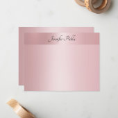 Hand Script Naam Tekst Sjabloon Roos Goud Elegant (Voorkant / Achterkant in situ)