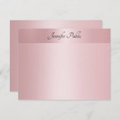 Hand Script Naam Tekst Sjabloon Roos Goud Elegant (Voorkant / Achterkant)