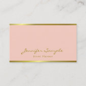 Hand Script Roze Goud Modern Elegant Event Planner Visitekaartje (Voorkant)