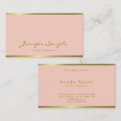 Hand Script Roze Goud Modern Elegant Event Planner Visitekaartje (Voorkant / Achterkant)