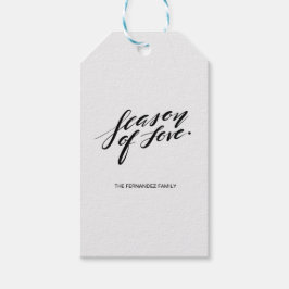 hand script seizoen van gift label cadeaulabel