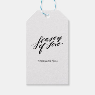 hand script seizoen van gift label cadeaulabel