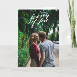 hand script seizoen van liefde feestdagen kaart