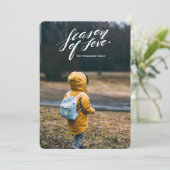 hand script seizoen van liefde feestdagenkaart (Staand voorkant)