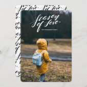 hand script seizoen van liefde feestdagenkaart (Voorkant / Achterkant)