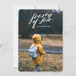 hand script seizoen van liefde feestdagenkaart