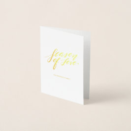 hand script seizoen van liefde folie kaarten