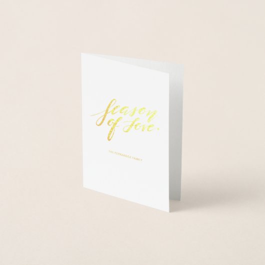 hand script seizoen van liefde folie kaarten (Voorkant)