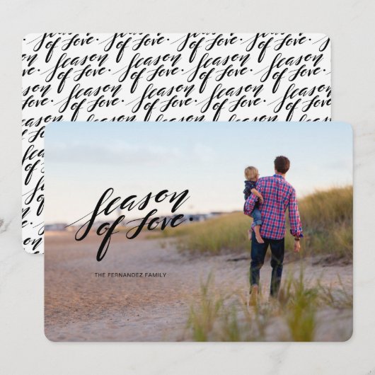 hand script seizoen van liefde Fotokaart Feestdagenkaart (Voorkant / Achterkant)