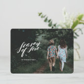 hand script seizoen van liefde Fotokaart Feestdagenkaart (Staand voorkant)