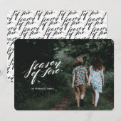 hand script seizoen van liefde Fotokaart Feestdagenkaart (Voorkant / Achterkant)