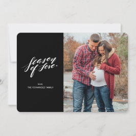 hand script seizoen van liefde Fotokaart Feestdagenkaart