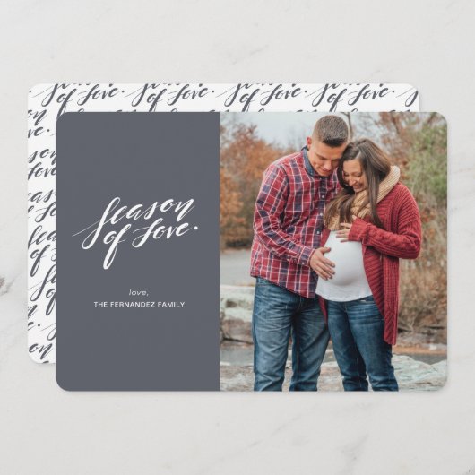 hand script seizoen van liefde Fotokaart Feestdagenkaart (Voorkant / Achterkant)