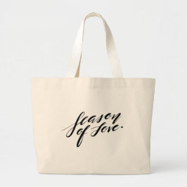 hand script seizoen van liefde grote tote bag