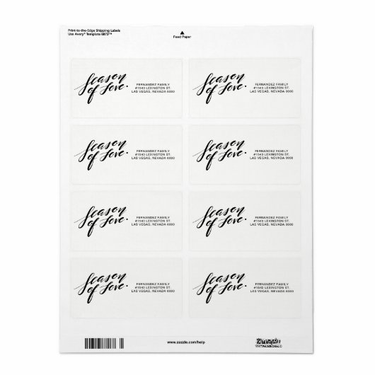 hand script seizoen van liefde label (Full Sheet)