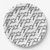 hand script seizoen van liefde papieren bordje (Voorkant)