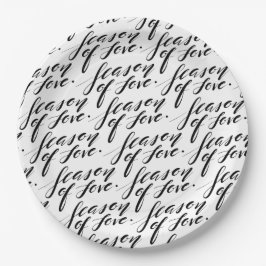 hand script seizoen van liefde papieren bordje