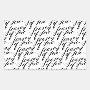 hand script seizoen van liefde rechthoekige sticker