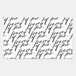 hand script seizoen van liefde rechthoekige sticker