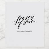 hand script seizoen van liefde wijn etiket (Enkel label)