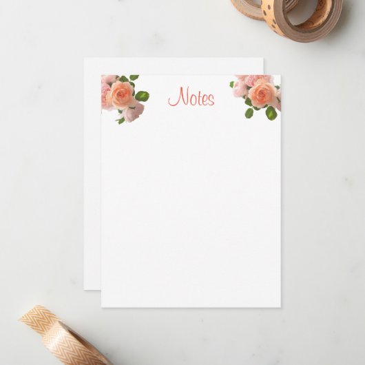 Hand Script Sjabloon Creative Waterverf Floral (Voorkant / Achterkant in situ)