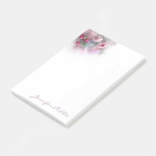 Hand Script Sjabloon Waterverf Rozen Post-it® Notes (Schuin)