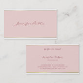 Hand Script Tekst Blush Pink Gold Sjabloon Elegant Visitekaartje (Voorkant / Achterkant)
