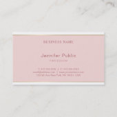 Hand Script Tekst Blush Pink Gold Sjabloon Elegant Visitekaartje (Achterkant)