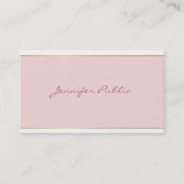 Hand Script Tekst Blush Pink Gold Sjabloon Elegant Visitekaartje (Voorkant)