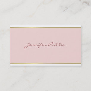 Hand Script Tekst Blush Pink Gold Sjabloon Elegant Visitekaartje
