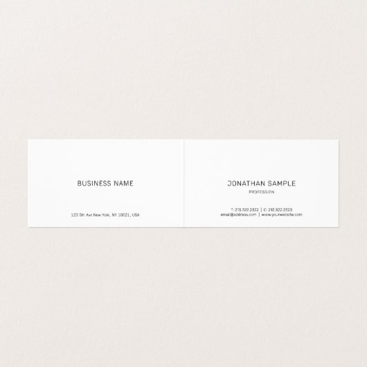 Hand Script Tekst Clean Modern Minimalistische Sja Visitekaartje (Binnenkant ongevouwen)