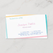 Hand Script Tekst Creatief Kleurrijk Modern Ontwer Visitekaartje (Achterkant)