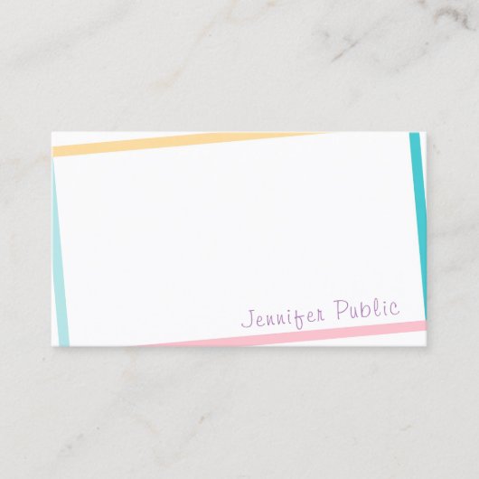 Hand Script Tekst Creatief Kleurrijk Modern Ontwer Visitekaartje (Voorkant)