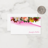 Hand Script Tekst Elegante Waterverf Bloemen Kleur Notitiekaartje (Voorkant / Achterkant in situ)