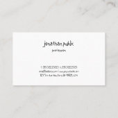 Hand Script Tekst Professioneel Eenvoudig Modern C Visitekaartje (Achterkant)