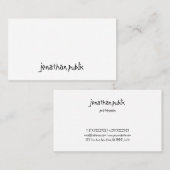 Hand Script Tekst Professioneel Eenvoudig Modern C Visitekaartje (Voorkant / Achterkant)