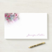 Hand Script Tekst Sjabloon Waterverf Rozen Post-it® Notes (Op bureau)