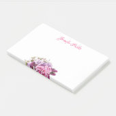 Hand Script Tekst Waterverf Flowers Chique Sjabloo Post-it® Notes (Schuin)