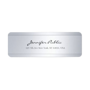 Hand Script Text Silver Elegant Calligraphy Trendy Etiket