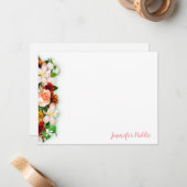 Hand Script Waterverf Flowers Kleurrijke Sjabloon (Voorkant / Achterkant in situ)